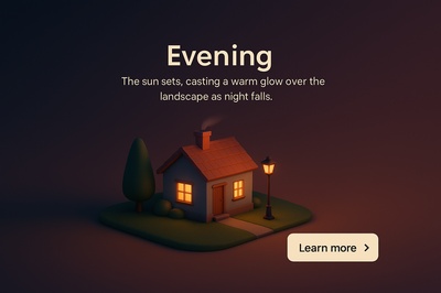 Evening Scene with Warm Glow and Cozy House