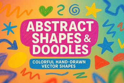 Vibrant Abstract Shapes and Doodles Graphic for Creative Projects