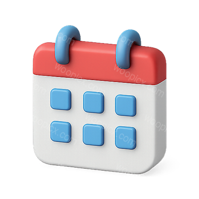 3D Calendar Icon with Colorful Design