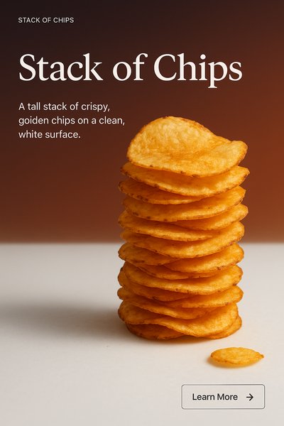 Elegant Stack of Crispy Chips on White Surface