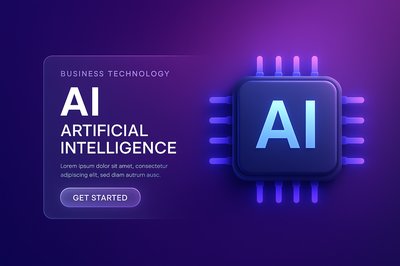 Futuristic Tech Illustration Featuring AI and Digital Communication