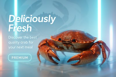 Promotional Seafood Display with Fresh Crab