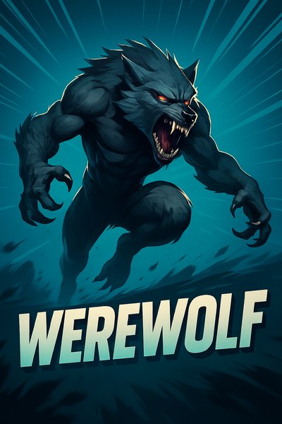 Dynamic Werewolf Illustration with Bold Title