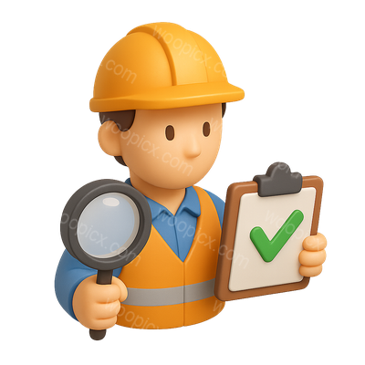 3D Quality Inspector Icon for Quality Control