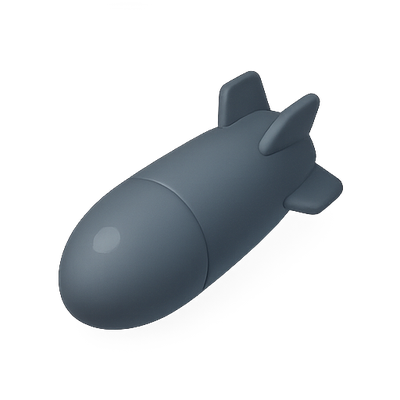 Stylized Grey Missile Toy Design
