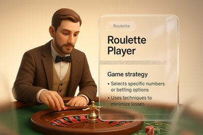 3D Illustration of a Roulette Player with Integrated Design Elements