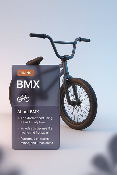 3D BMX Design with Informative Blocks and Gradient Background