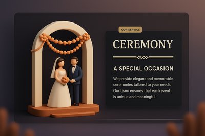 Elegant 3D Illustration of a Wedding Ceremony Design