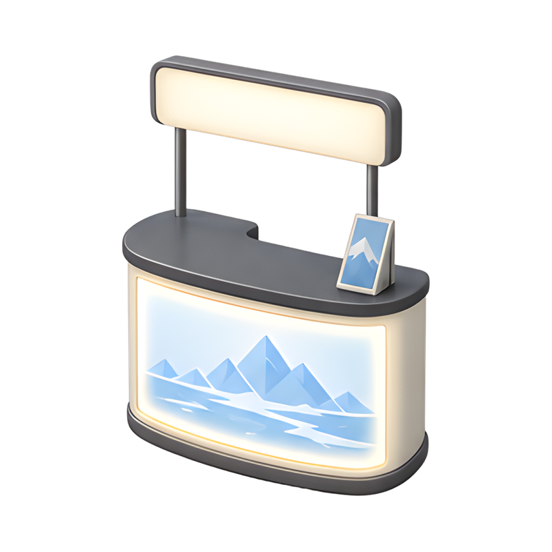 Backlit promotional counter design