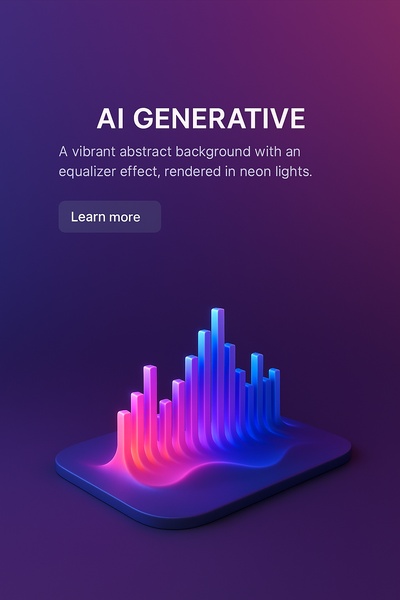 Neon Sound Wave Abstract Background with Equalizer Effect