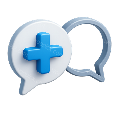 Stylized 3D Speech Bubbles with Arrows Icon