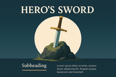 Hero's Sword Design with Layered Composition