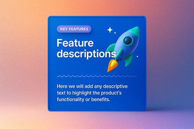 Vibrant Gradient 3D Design with Feature Block