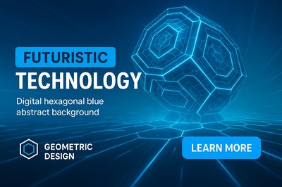 Futuristic Technology Background with Geometric Design Elements