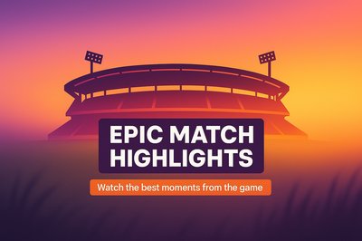 Dynamic Sports Highlights Graphic with Vibrant Background