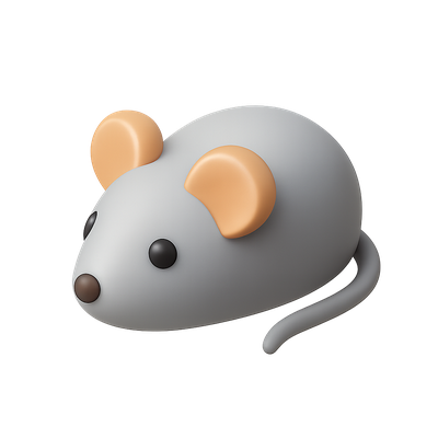 Stylish 3D Mouse Icon with Isometric Design