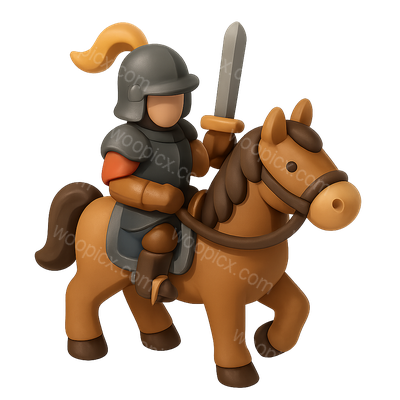 3D Cuirassier Icon - Isometric Heavy Cavalry Design