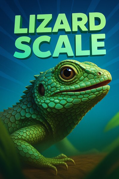 Dynamic Lizard Scale Illustration with Bold Typography