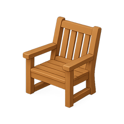 Illustration of a Wooden Chair in Simple Design
