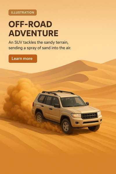 Off-Road SUV Adventure in the Desert Landscape