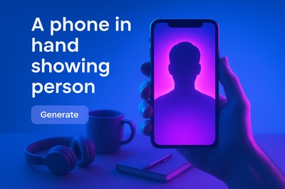 Neon Glow Encounter: A Phone in Hand Displaying a Person's Silhouette