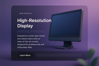 High-Resolution Display Monitor with Stylish Overlay