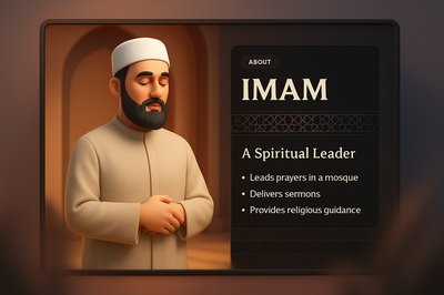 3D Illustration of an Imam in a Mosque Setting