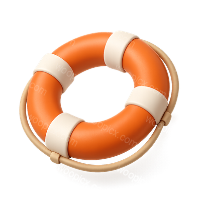 3D Life Preserver Icon with Isometric View