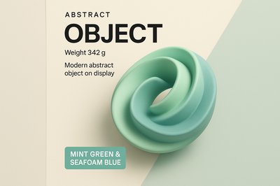 Modern Mint Green and Seafoam Blue Abstract Product Ad