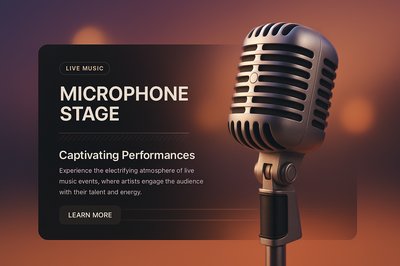 Creative 3D Design of Microphone Stage for Live Music Events