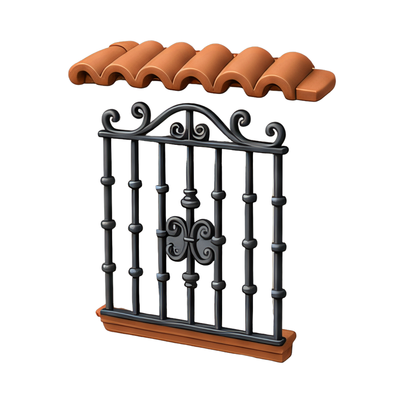 ornate spanish wrought iron grille