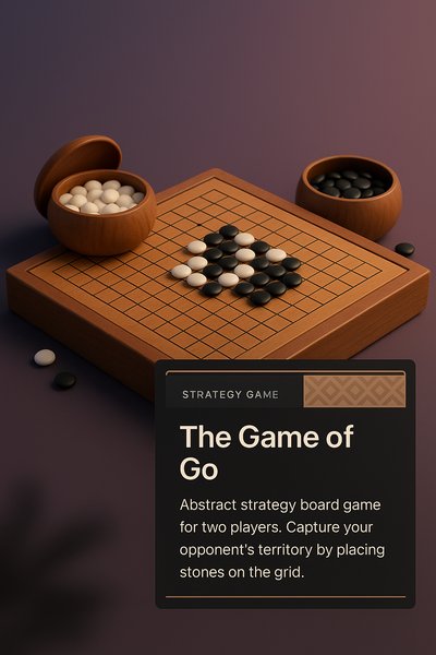 3D Illustration of the Game of Go with Strategic Elements