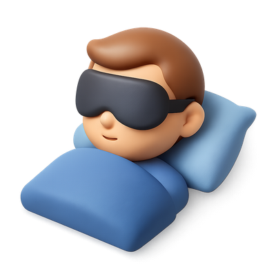 3D Icon of a Person Sleeping with a Sleep Mask