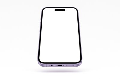 Levitating Purple Phone with White Screen