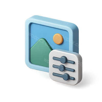 3D Isometric Icon for Photo Editing Adjustments