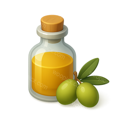 Stylish Olive Oil Bottle Icon with Olives