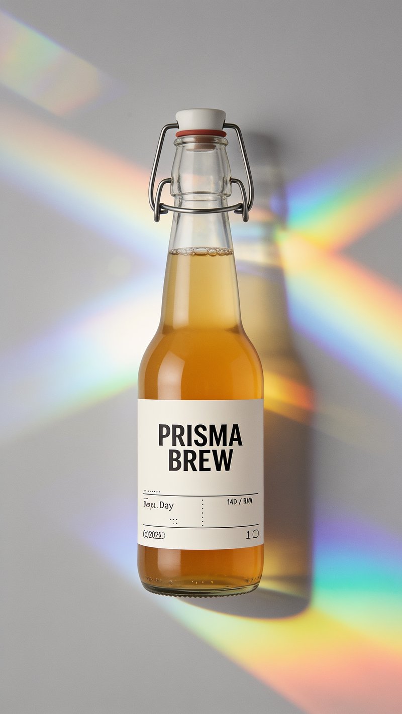 Colorful kombucha in prism glass