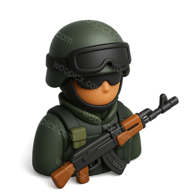 3D Icon of a Spetsnaz Soldier with Weapon