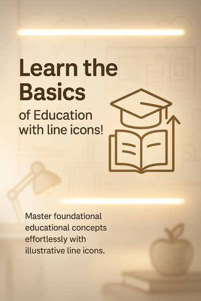 Educational Concept Promotion with Illustrative Line Icons