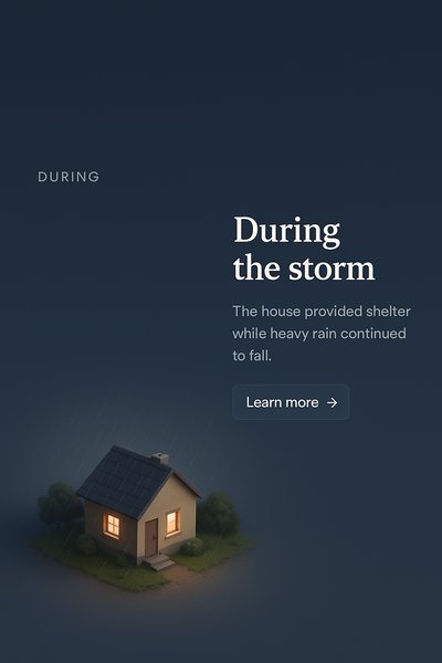 Realistic 3D Scene of a House During a Storm