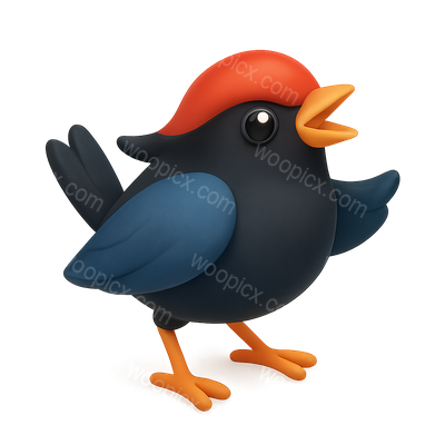 Colorful Cartoon Bird with a Red Hat