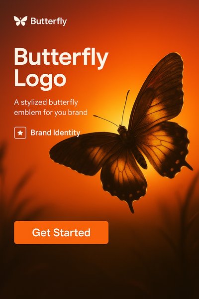 Stylized Butterfly Logo for Brand Identity Creation