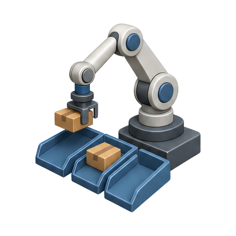 automated parcel sorting arm