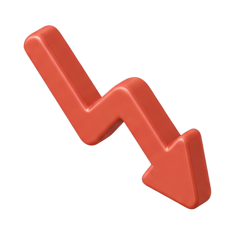 bold falling trend arrow
