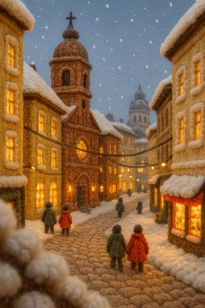 Winter Woolen Scene of Leopoldstadt, Vienna