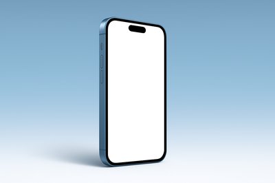 Blue Phone on Gradient Background with Shadow