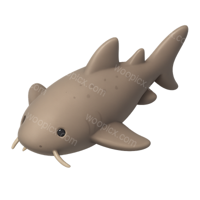 3D Nurse Shark Icon in Isometric View