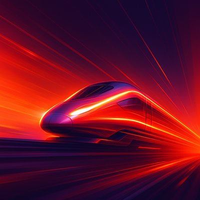 Futuristic Maglev Train in Dynamic Colors