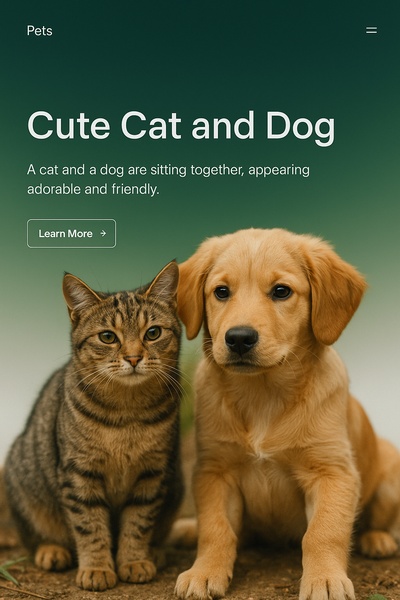 Adorable Cat and Dog Together in a Friendly Pose
