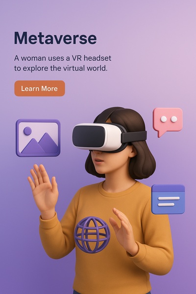 Exploring the Metaverse: A Woman in VR Headset